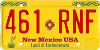 NM license plate 461RNF