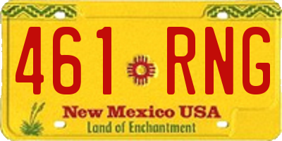 NM license plate 461RNG