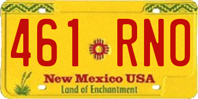 NM license plate 461RNO