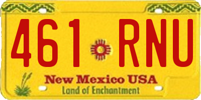 NM license plate 461RNU