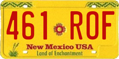 NM license plate 461ROF