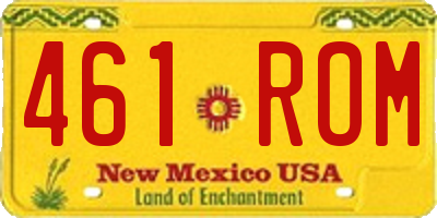 NM license plate 461ROM