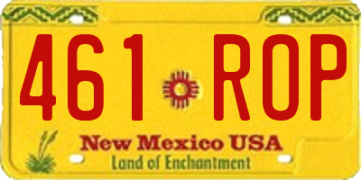 NM license plate 461ROP