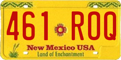 NM license plate 461ROQ