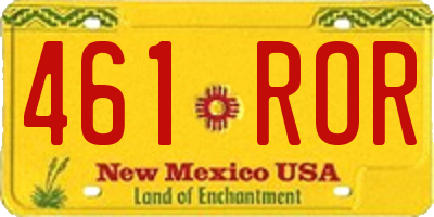 NM license plate 461ROR