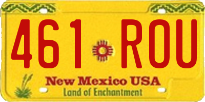 NM license plate 461ROU