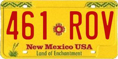 NM license plate 461ROV