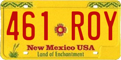 NM license plate 461ROY