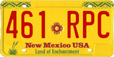 NM license plate 461RPC