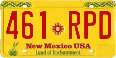 NM license plate 461RPD