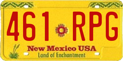 NM license plate 461RPG