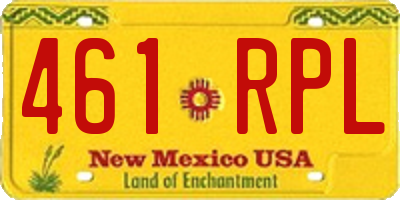 NM license plate 461RPL