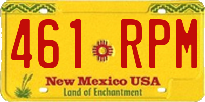 NM license plate 461RPM