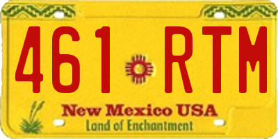 NM license plate 461RTM