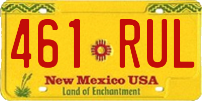 NM license plate 461RUL