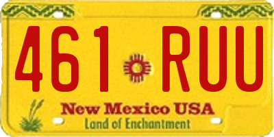 NM license plate 461RUU