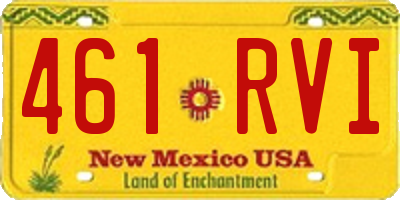 NM license plate 461RVI