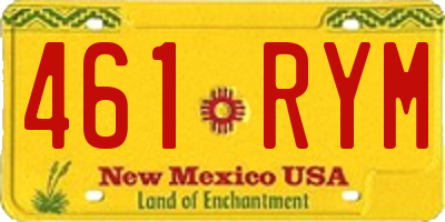 NM license plate 461RYM
