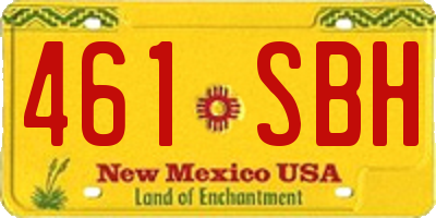NM license plate 461SBH