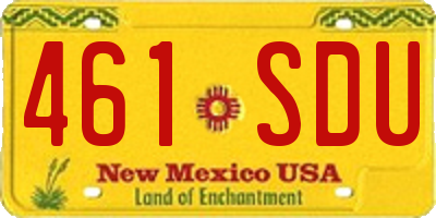 NM license plate 461SDU