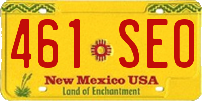 NM license plate 461SEO