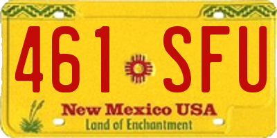 NM license plate 461SFU
