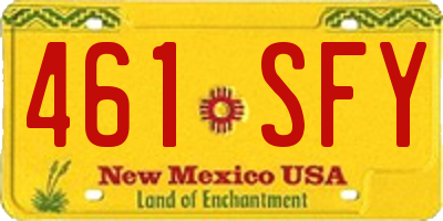 NM license plate 461SFY