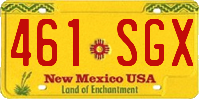 NM license plate 461SGX