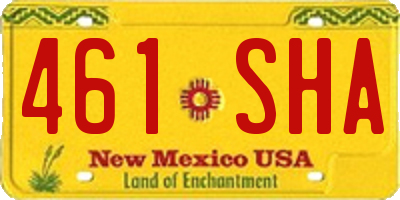 NM license plate 461SHA