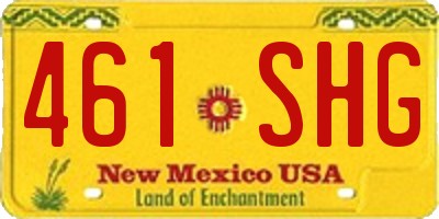 NM license plate 461SHG