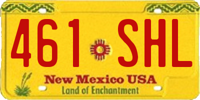NM license plate 461SHL