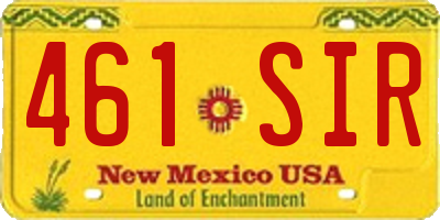 NM license plate 461SIR