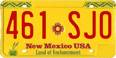 NM license plate 461SJO
