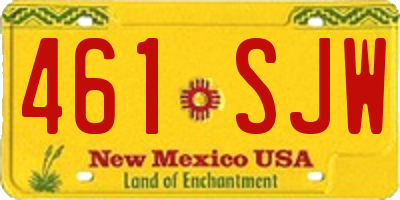 NM license plate 461SJW