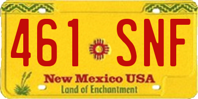 NM license plate 461SNF