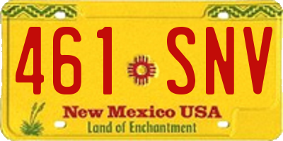 NM license plate 461SNV
