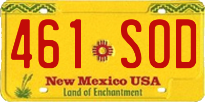 NM license plate 461SOD