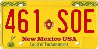 NM license plate 461SOE