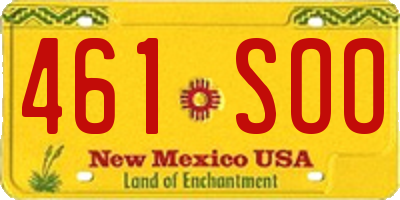 NM license plate 461SOO
