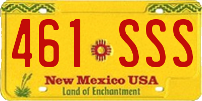 NM license plate 461SSS