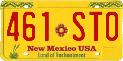 NM license plate 461STO