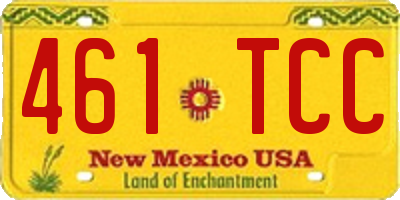 NM license plate 461TCC