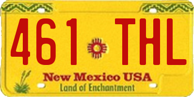 NM license plate 461THL