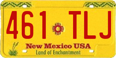NM license plate 461TLJ