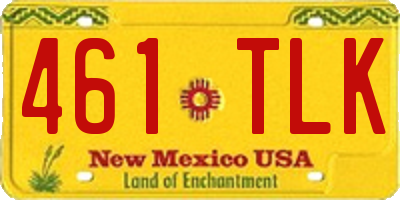 NM license plate 461TLK