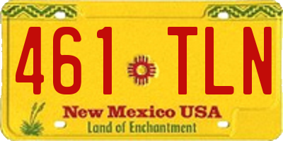 NM license plate 461TLN