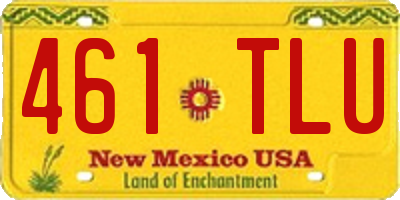 NM license plate 461TLU