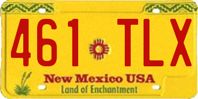 NM license plate 461TLX