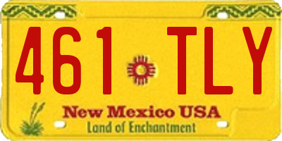 NM license plate 461TLY