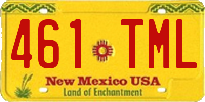 NM license plate 461TML